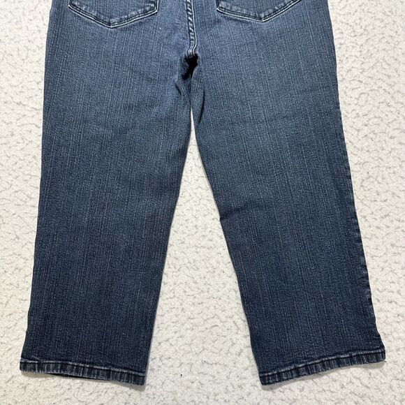NYDJ Women's 6 (27x20) Cropped Capri Straight Leg Denim Jeans Navy Blue Stretch - Picture 8 of 12